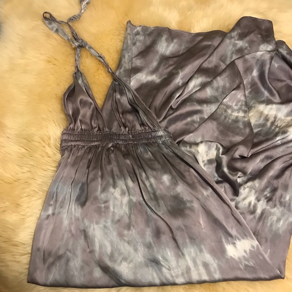 SOLD.Loveshackfancy Halter Neck Silk Tie Dye Dress - Picture 4 of 7